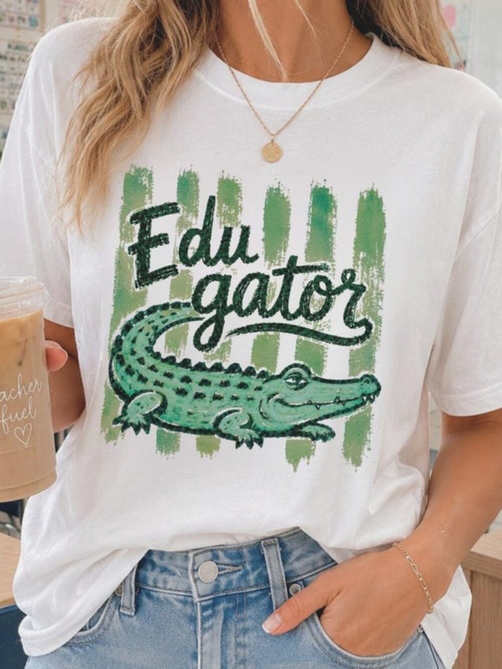 Gator Striped Teacher Tee, Tee Back to School Shirt